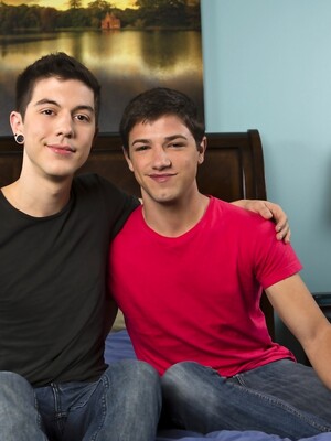 Skinny boys Scott Emerald and Jake Jonas strip and fuck by Next Door Twink by Next Door Twink image #1